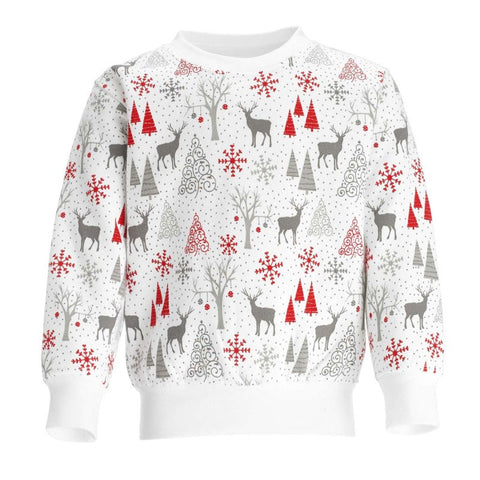 Reindeer Print Kids' Christmas Sweatshirt