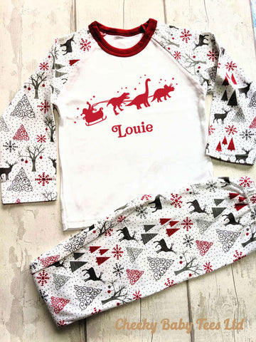Dinosaur Personalised Kids' Christmas Pyjamas