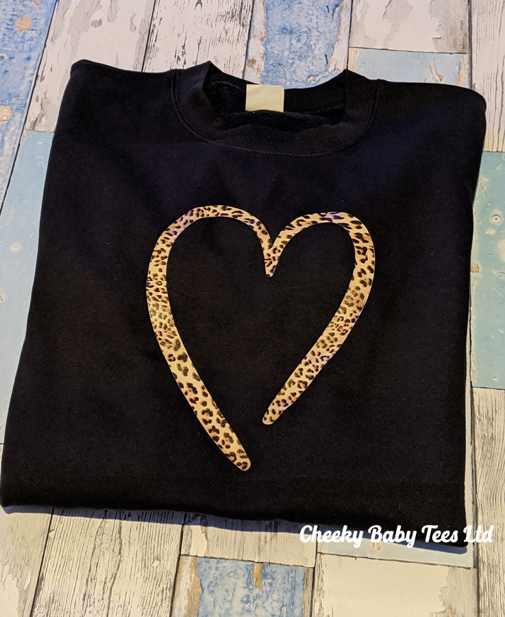 Leopard Print Heart Women's Sweatshirt – CheekyBabyTees Ltd