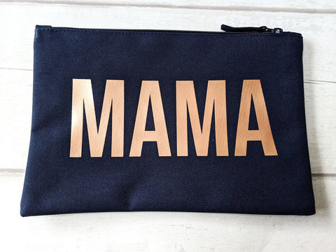MAMA Rose Gold Print Pouch Bag