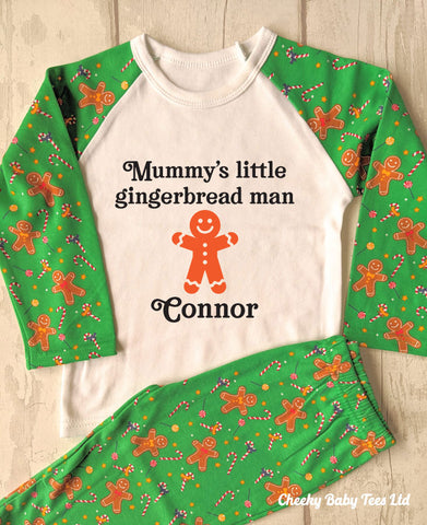 Personalised Mummy's Little Gingerbread Man Christmas PJs