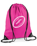 Personalised Rugby Drawstring Bag