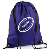 Personalised Rugby Drawstring Bag