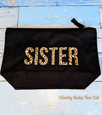Sister Leopard Print MakeUp Bag
