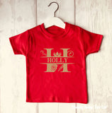 Split Letter Personalised Baby T Shirt