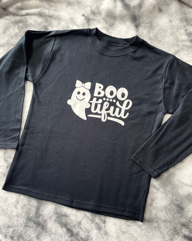 Boo-tiful Kids' Long Sleeved Halloween T Shirt