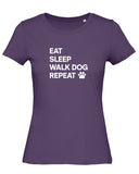 Eat Sleep Walk Dog Repeat Ladies' T Shirt
