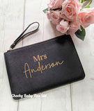 Personalised Mrs Bride Clutch Bag