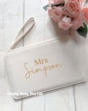 Personalised Mrs Bride Clutch Bag