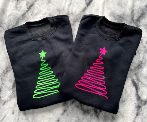 Neon Christmas Tree Kids' Sweatshirt