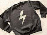 Zebra Print Lightning Bolt Kids' Sweatshirt