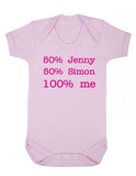 Personalised 50 percent Mummy/Daddy Babygrow