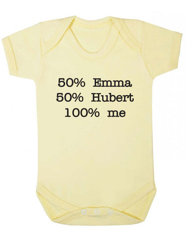 Personalised 50 percent Mummy/Daddy Babygrow