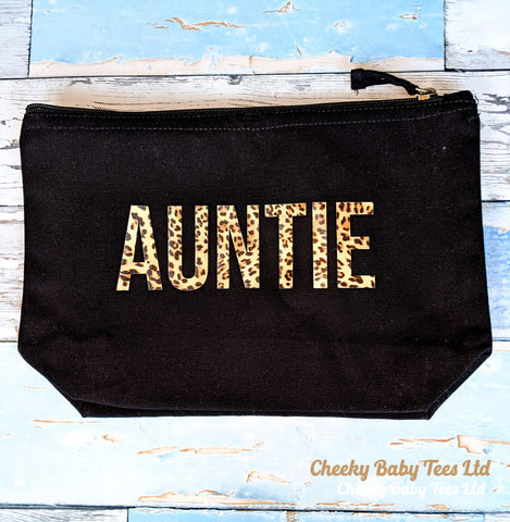 Auntie Leopard Print MakeUp Bag