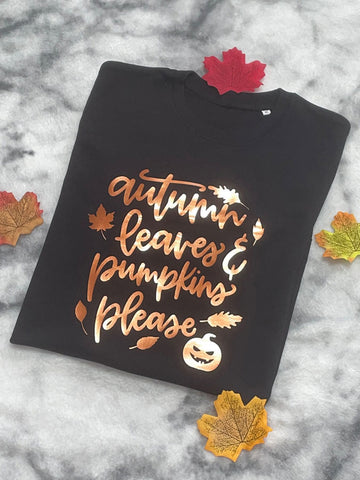 Autumn Leaves & Pumpkins Please Ladies' Sweatshirt