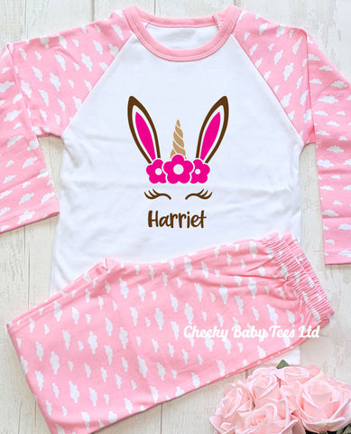 Personalised Easter Bunny Unicorn Pyjamas