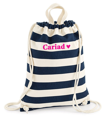 Cariad Welsh Drawstring Beach Bag