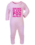 Drink Sleep Poo Repeat Sleepsuit