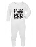 Drink Sleep Poo Repeat Sleepsuit