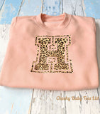 Personalised Leopard Print Initial Kids' Sweatshirt