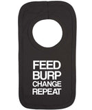 Feed Burp Change Repeat Funny Bib