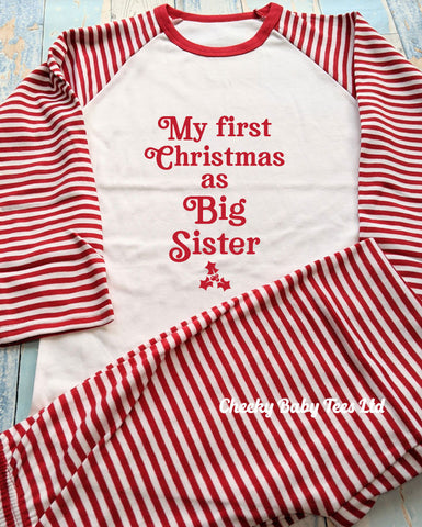 First Christmas as Big Sister Pyjamas Striped