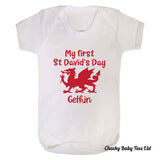 First St David's Day Personalised Babygrow