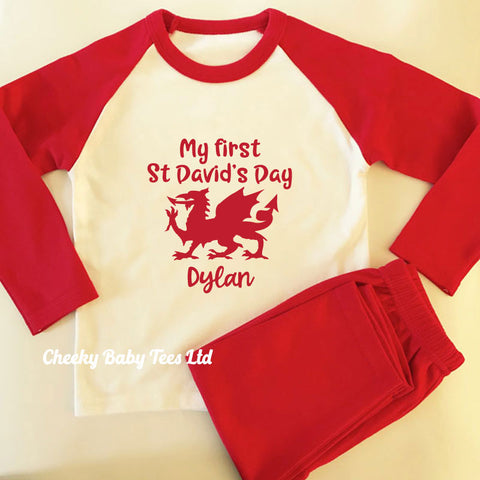My First St David's Day Welsh Baby Pyjamas