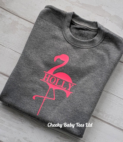 Neon Flamingo Personalised Sweatshirt