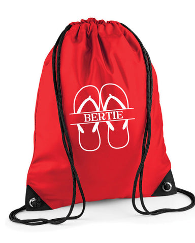 Personalised Flip Flop Drawstring Bag