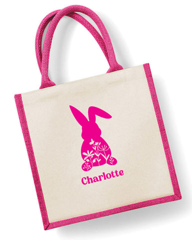 Floral Bunny Personalised Easter Bag