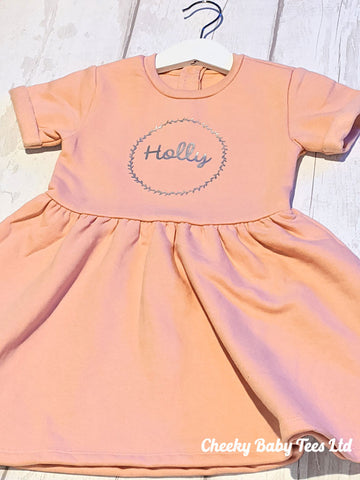 Personalised Name Wreath Girls' Dress