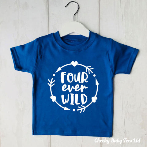 Four Ever Wild 4th Birthday T Shirt