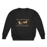 Girl Who Loves Horses & Xmas Kids' Sweatshirt