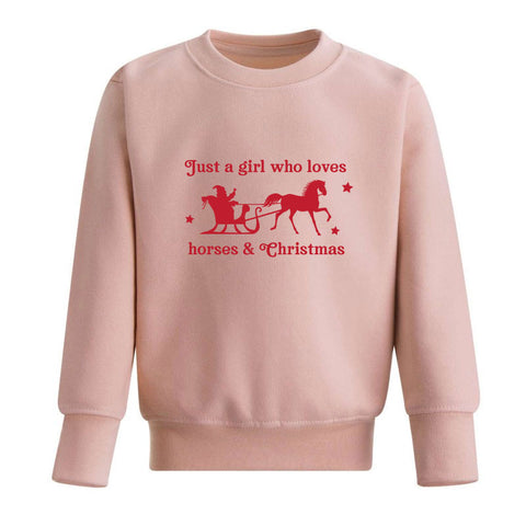 Girl Who Loves Horses & Xmas Kids' Sweatshirt