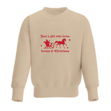 Girl Who Loves Horses & Xmas Kids' Sweatshirt