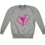 Gymnast Heart Personalised Girls' Sweatshirt