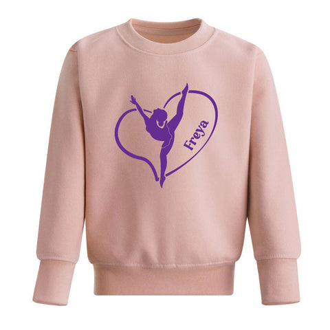 Gymnast Heart Personalised Girls' Sweatshirt