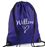 Personalised Heart Swimming Bag