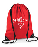 Personalised Heart Swimming Bag