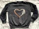 Rose Gold Print Heart Kids' Sweatshirt