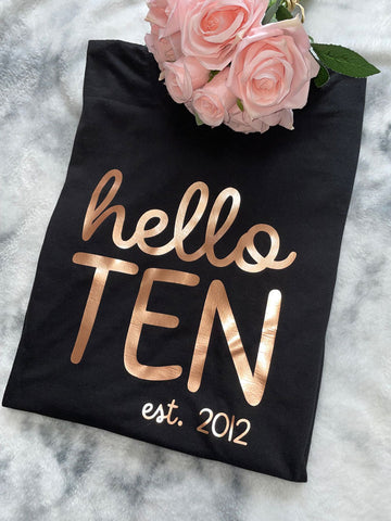 Hello Ten Personalised Kids' T Shirt