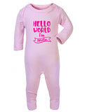 Hello World I'm Personalised Sleepsuit