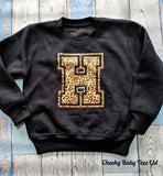 Personalised Leopard Print Initial Kids' Sweatshirt