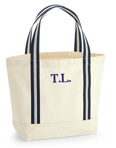 Personalised Initials Organic Beach Bag