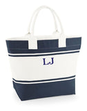 Personalised Initials Navy Beach Bag