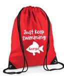 Just Keep Swimming Personalised Swimming Bag