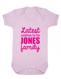 Personalised Latest Addition Babygrow
