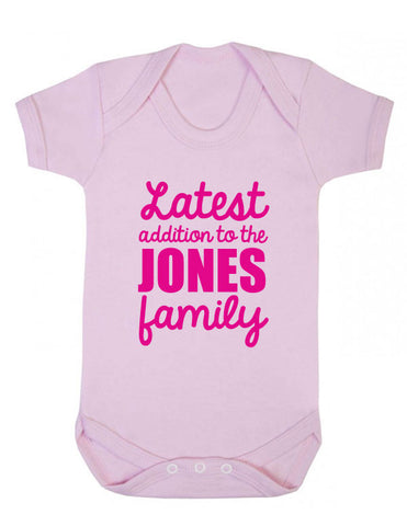 Personalised Latest Addition Babygrow