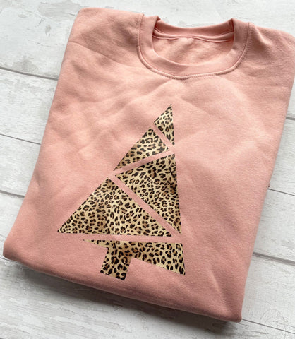 Leopard Christmas Tree Kids' Sweatshirt